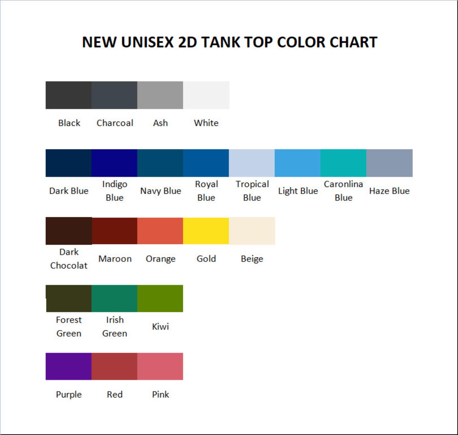 tank top color chart - Bungo Stray Dogs Merch