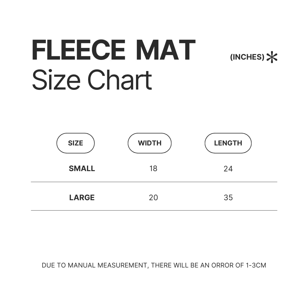 Fleece Mat Size Chart - Bungo Stray Dogs Merch